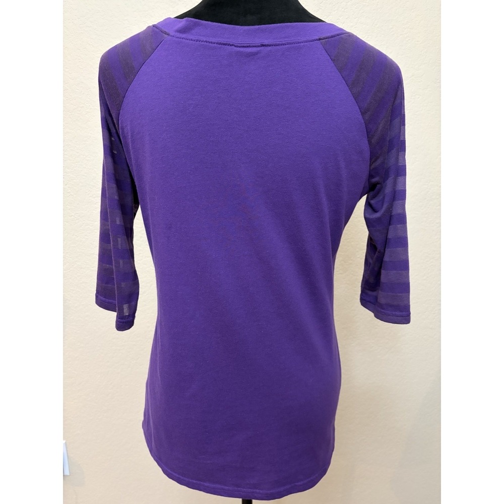 Women's University of Washington Huskies Purple 3/4 Sleeve Football Shirt Large - Picture 2 of 10